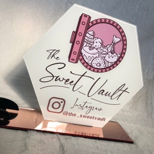 Social Media and Business Card Holder Sign
