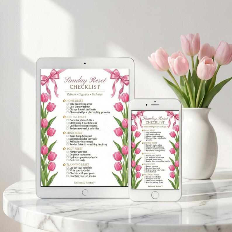 Sunday Reset Clean Checklist.pdf Sunday Reset Checklist Printable | Weekly Cleaning List | Life Reset ...