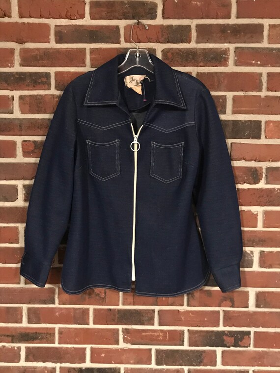 Jo Lester Zip Front Blouse %100 Polyester