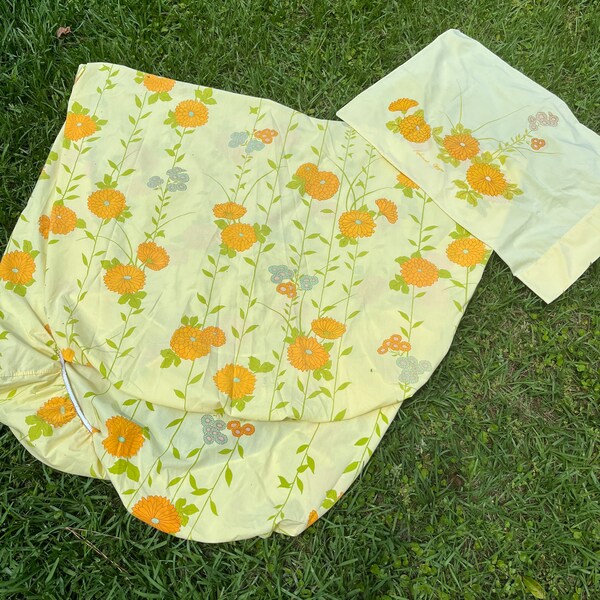 Yellow Fitted Sheet Etsy