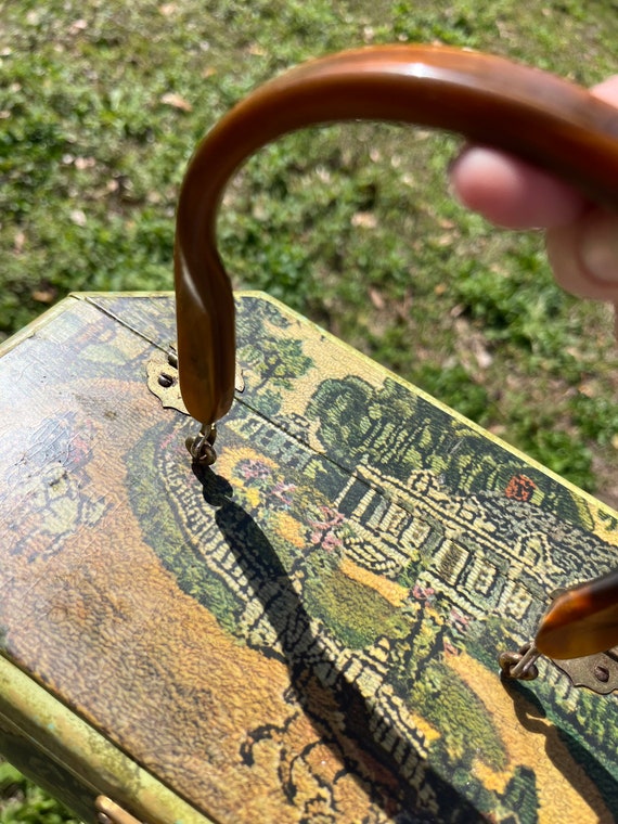 Wooden Purse w Lucite Handle - image 6