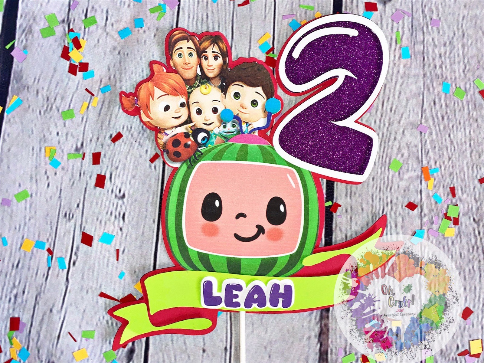 Cocomelon Cake Topper Cocomelon Party Cocomelon Party Etsy