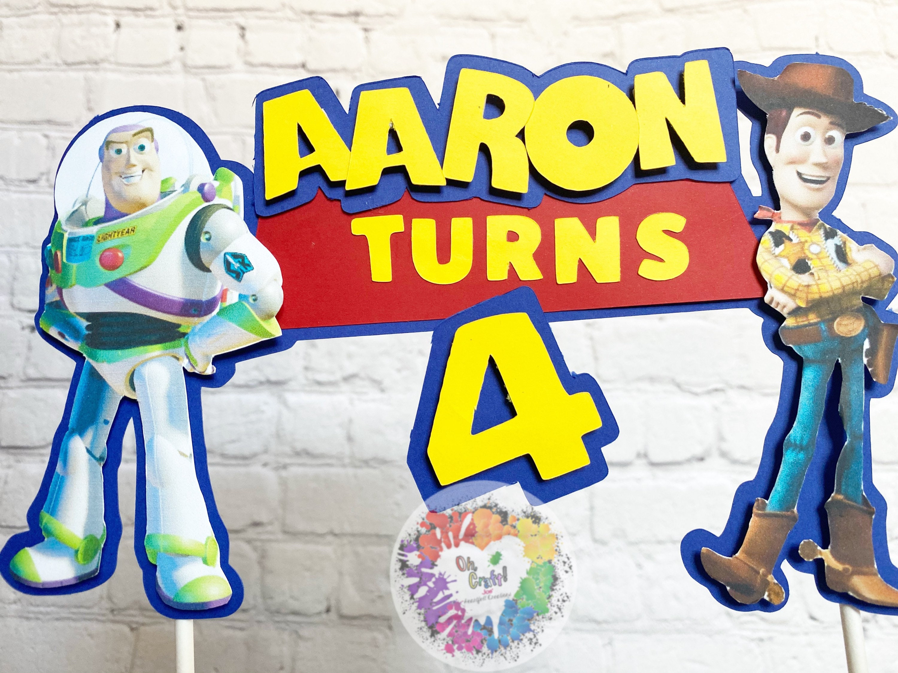 Toy Story Cake Topper Party Decor Custom Name Etsy