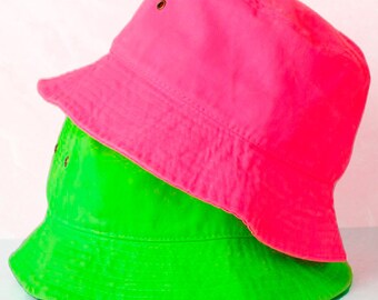 neon pink bucket hat