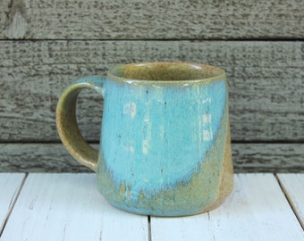 Turquoise and Speckled Orange Mug