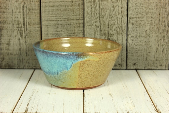 Orange and Blue Stoneware Bowl