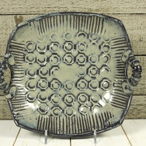 Gray Square Stoneware Platter