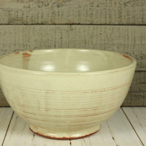 Big Warm White Stoneware Bowl