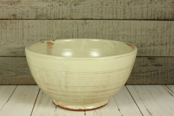Big Warm White Stoneware Bowl