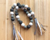 Farmhouse garland in black, grey and white. 29 long