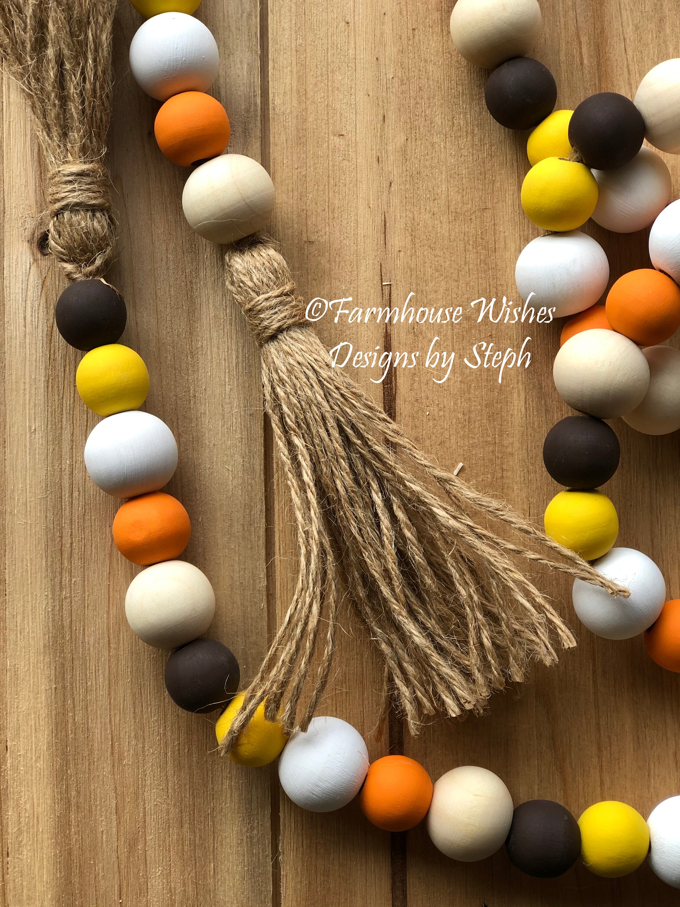 72 Fall Bead Garland Autumn bead Garland Halloween beaded | Etsy