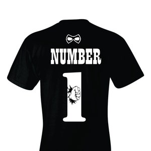 Number 1 | Unisex Black Pocket T-Shirt.