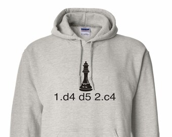 Das Gambit der Königin 1 D4 D5 2 C4 Unisex Hoodie