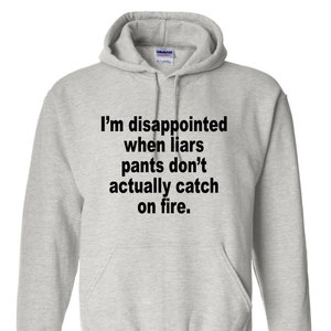 Funny Sarcastic Quote| I'm Disappointed When Liars Pants Don't Actually Catch On Fire | Unisex Hoodie