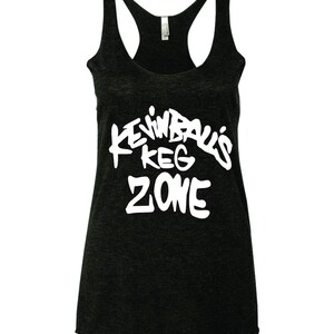 Kevin Ball’s Keg Zone Funny Shameless Women’s Triblend Racerback Tank Top