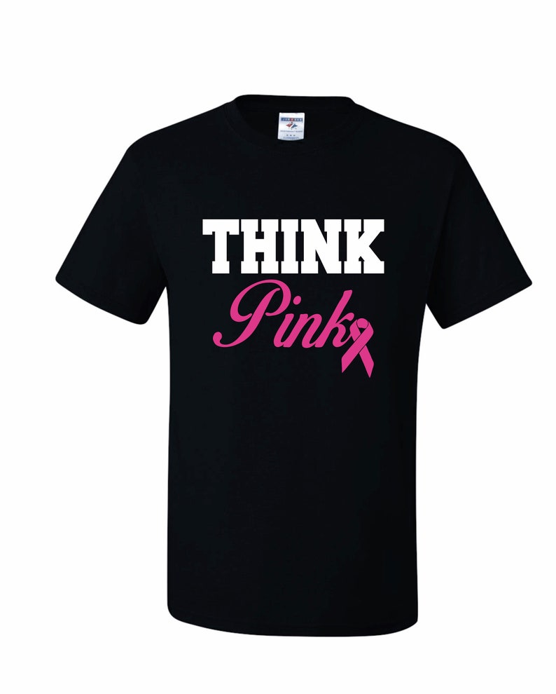 Think Pink Breast Cancer Awareness Black Unisex T-Shirt
