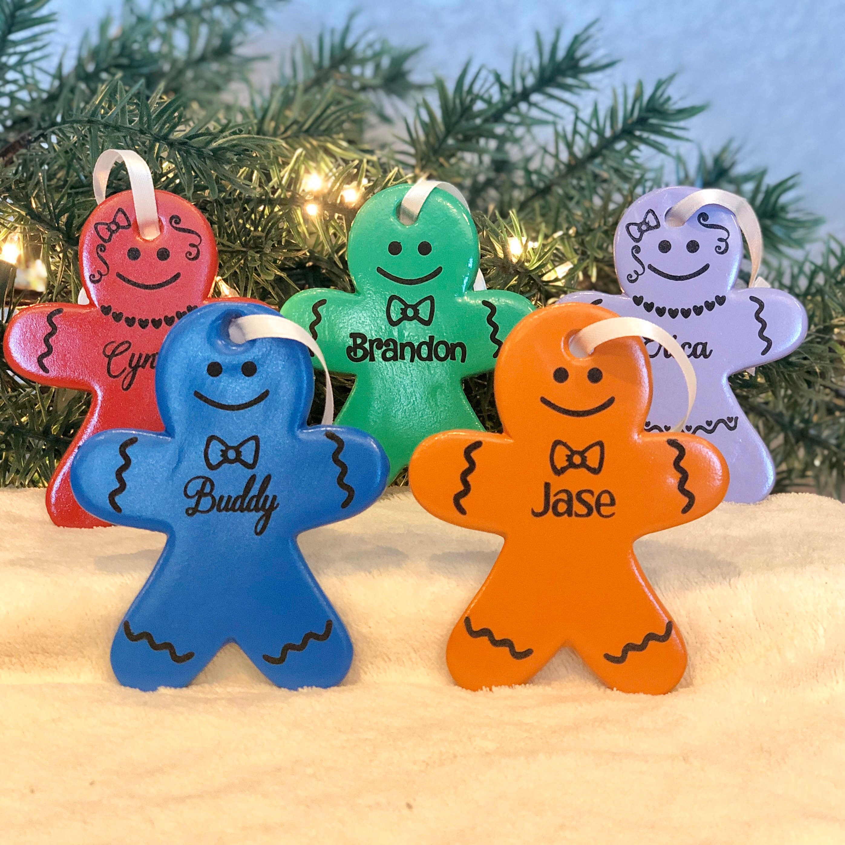 Adorno de pan de jengibre de cerámica personalizado adorno de | Etsy