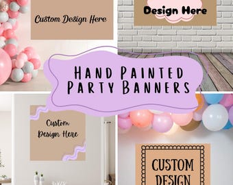 Custom Hand Painted Party Banner | Personalized Birthday Banner | Backdrop | Custom Party Decor | Hand Painted Sign