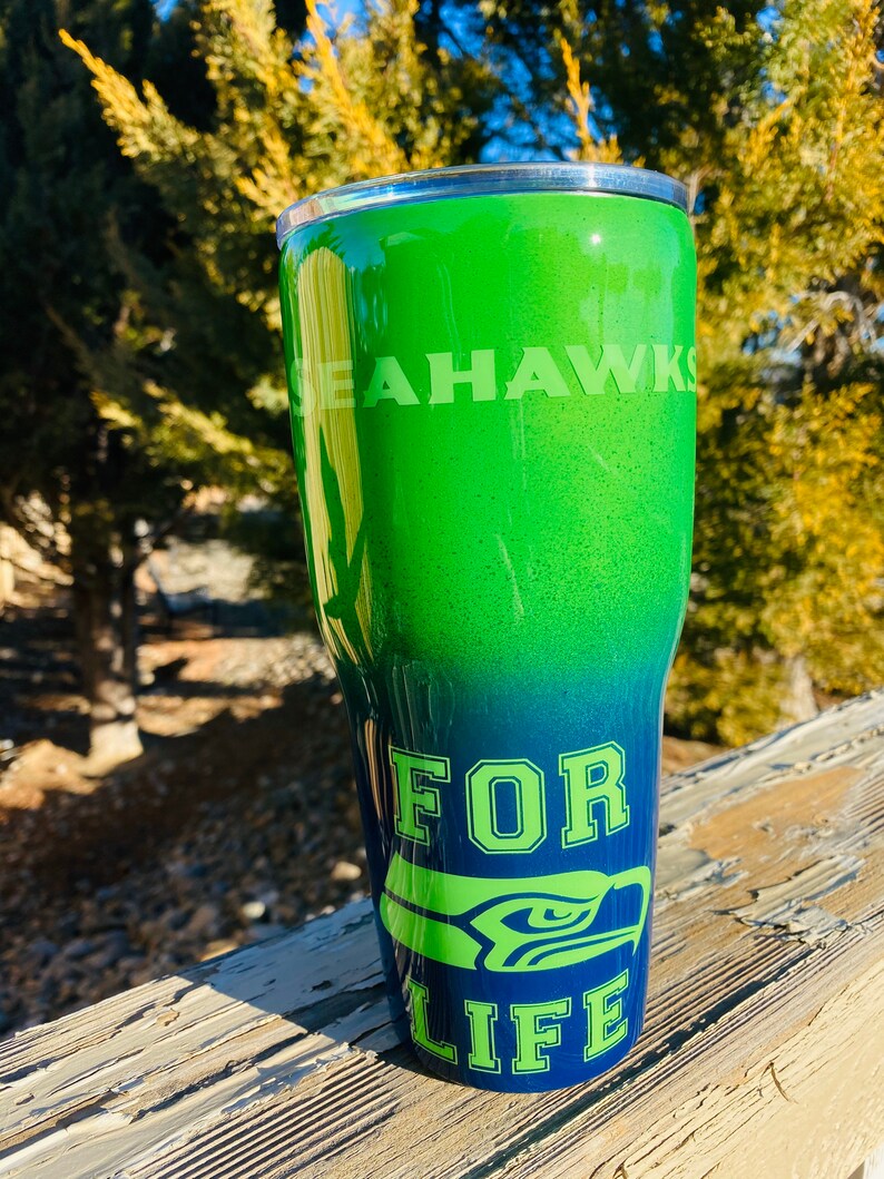 Seahawks tumblerinspired cup. custom sports cups. team cups Etsy