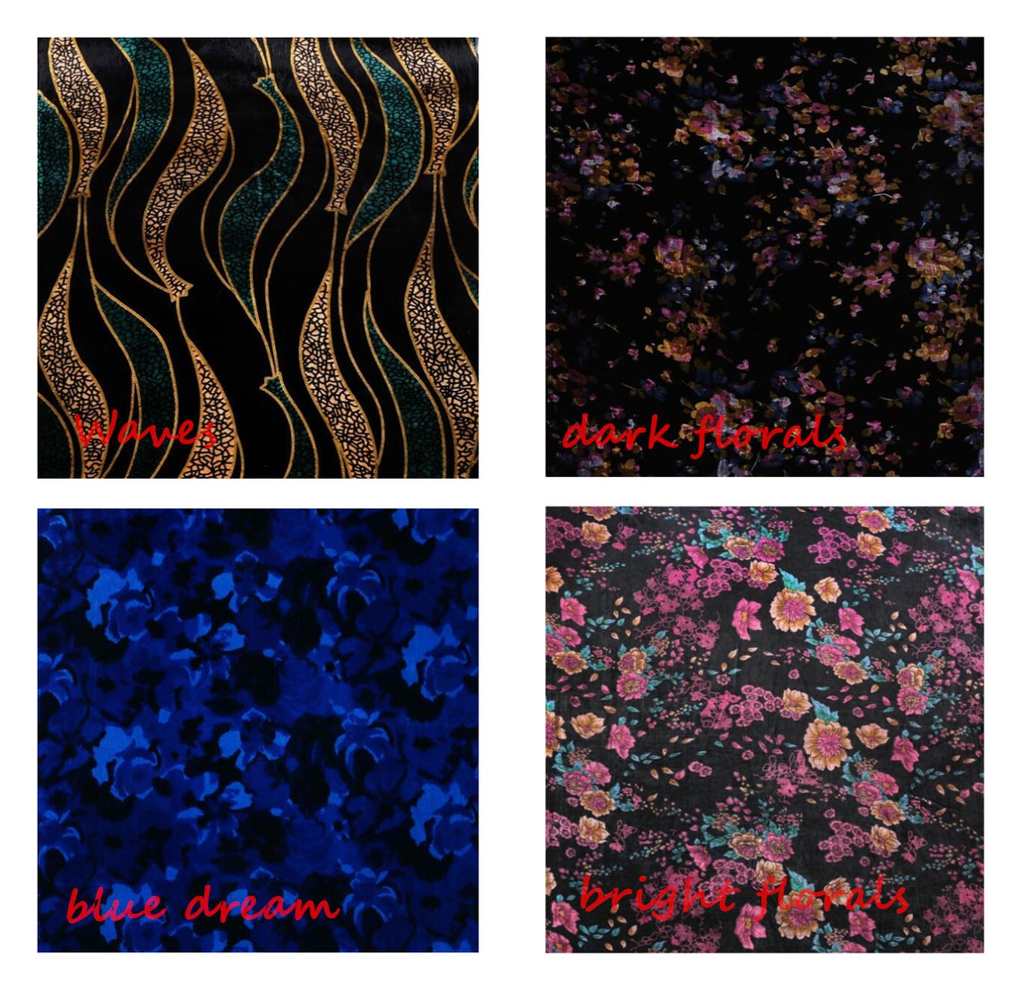 Luxury Printed Silk Velvet Fabrics for Highend Garments Silk Etsy