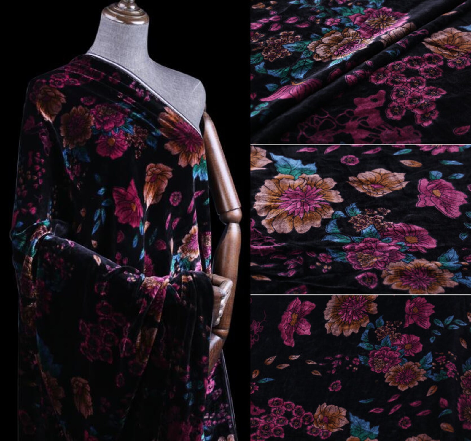 Luxury Printed Silk Velvet Fabrics for Highend Garments Silk Etsy