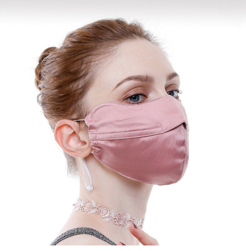 2PCS Easy Breath Face Mask 100 Silk Washable Large Size Etsy