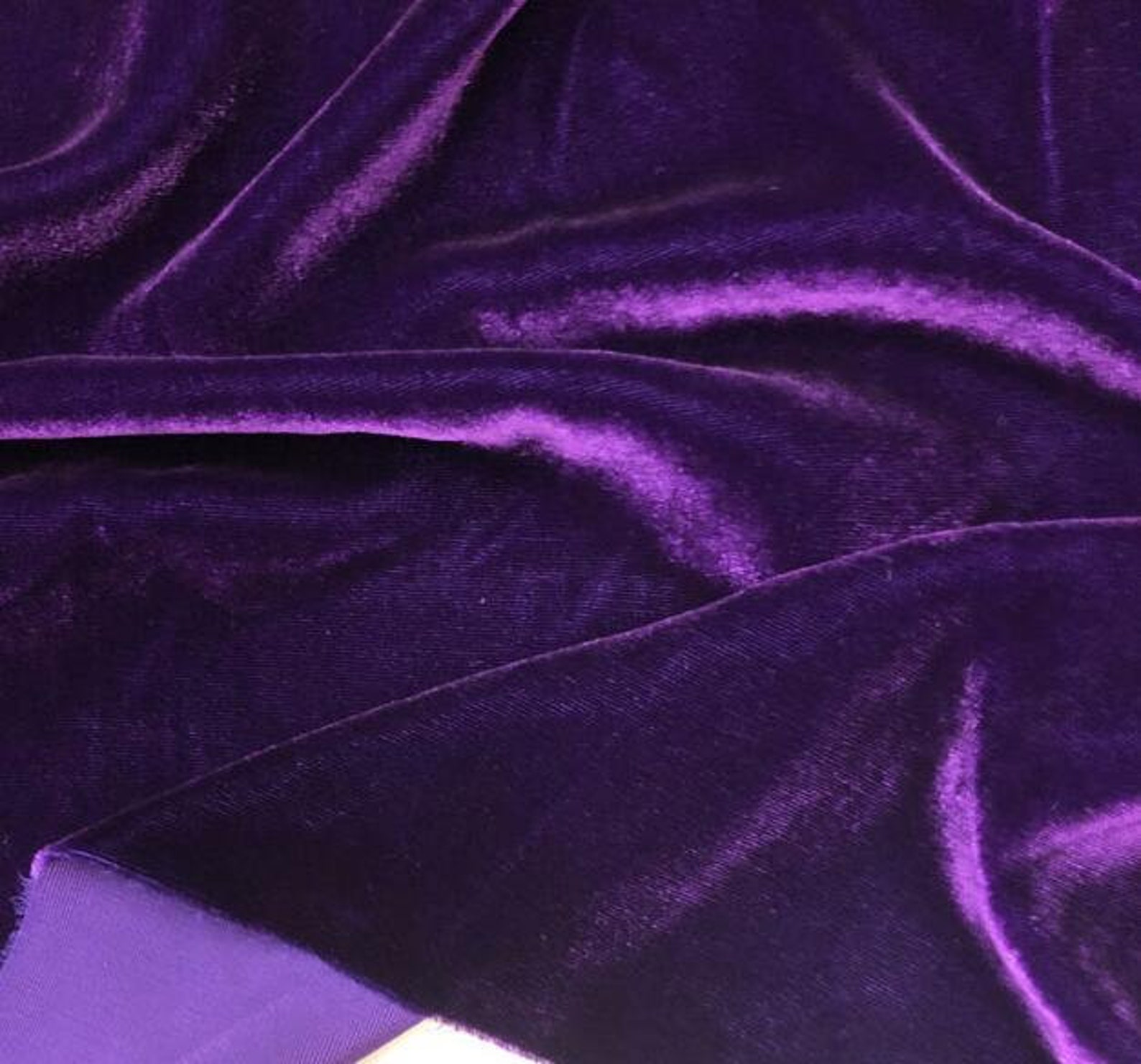Eggplant purple Pure Silk Velvet Fabrics True Silk Velvet Etsy