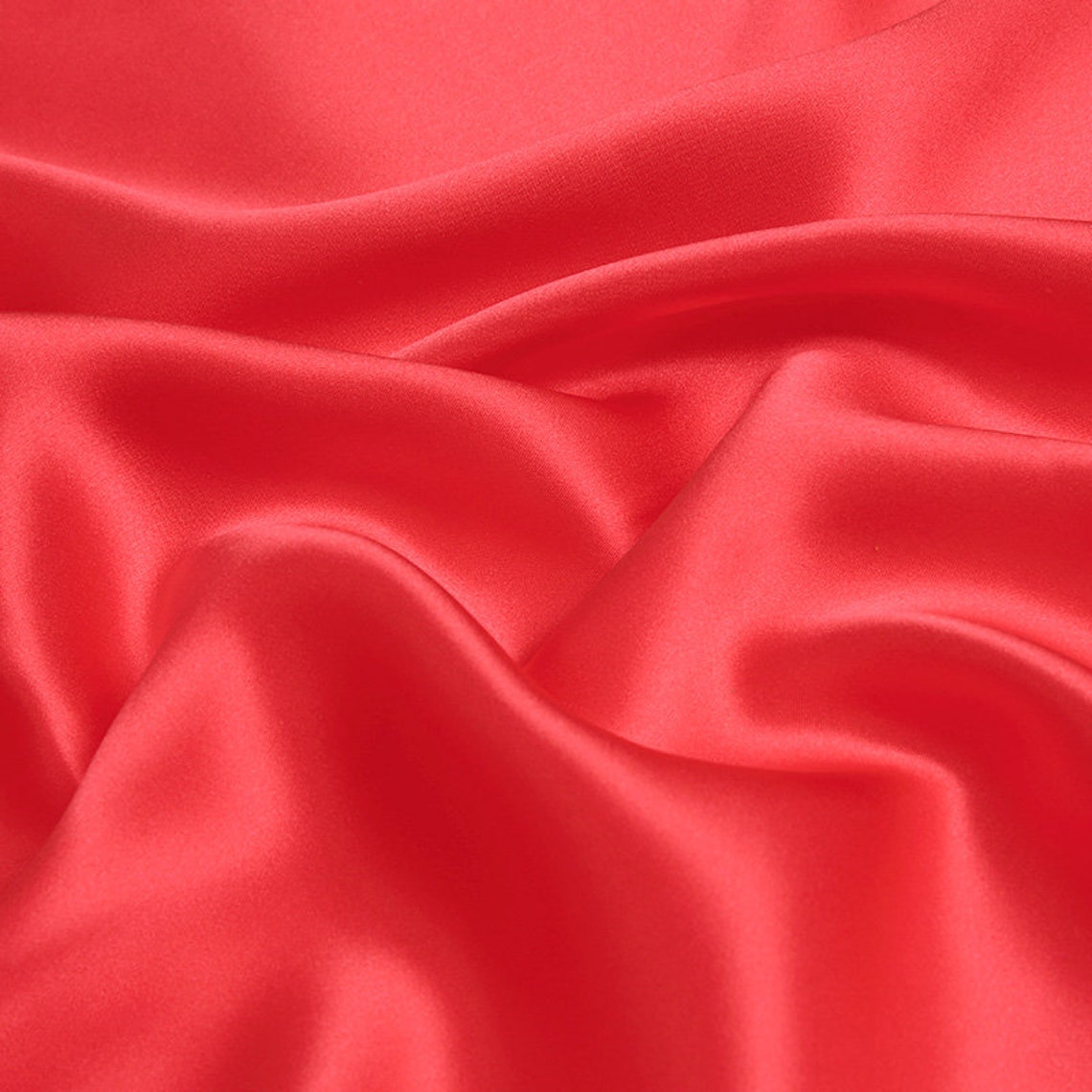 Watermelon red color Italy silk 100 Silk Charmeuse satin back Etsy