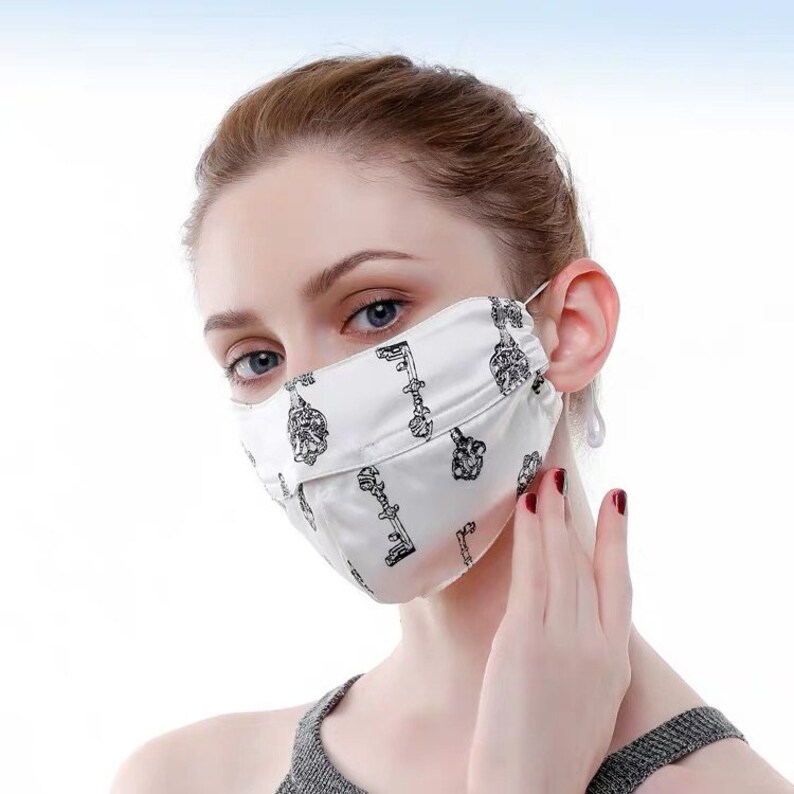 2PCS Easy Breath Face Mask 100 Silk Washable Large Size Etsy