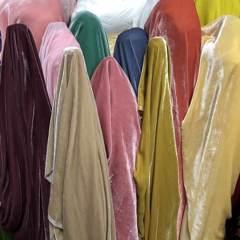 Pure Silk Velvet Fabric Silk Velvet With Width Etsy