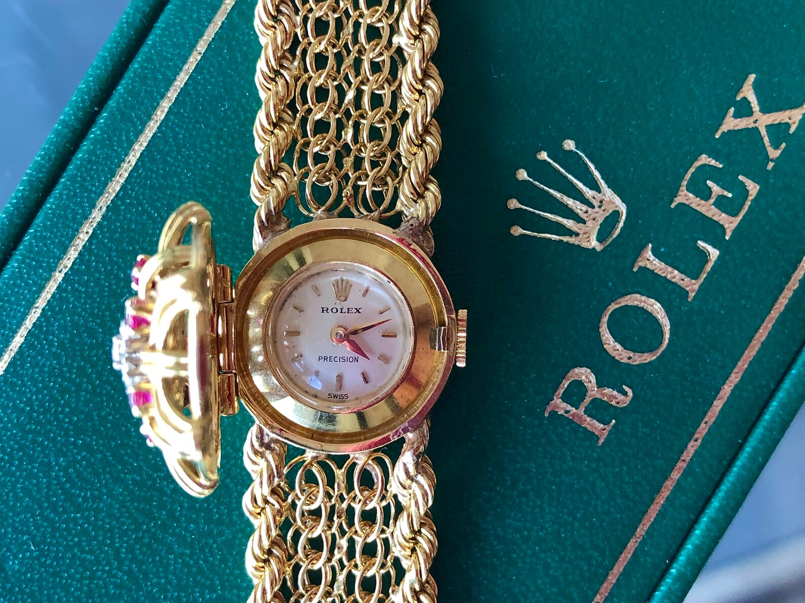 Vintage Ladys Rolex Bracelet Watch 18k Ruby & Diamond Etsy