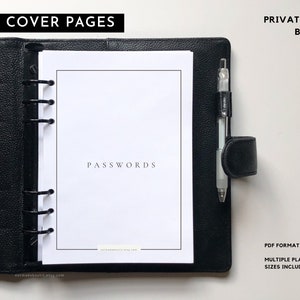 PRIVATE Planner Dashboards, CEO Set, Planner divider, Minimal planner inserts, Sectioning, Pocket, Personal, Half Letter, Mini Hp, A6
