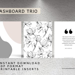 Minimal PLANNER Dashboards, 2021, Divisor de planificador, Inserciones de planificador mínimas, Seccionamiento, Bolsillo, Personal, Media Carta, Mini Hp, A6
