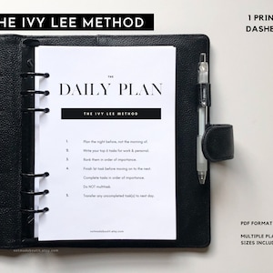 IVY LEE METHOD Dashboards, 2021, Planer Teiler, minimale Planer Einsätze, Schnitt, Tasche, persönliche, halb ergehend, Mini HP, A6