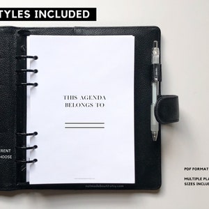 Printable Planner Owner, CEO Set, Planner divider, Minimal planner inserts, Sectioning, Pocket, Personal, Half Letter, Mini Hp, A6