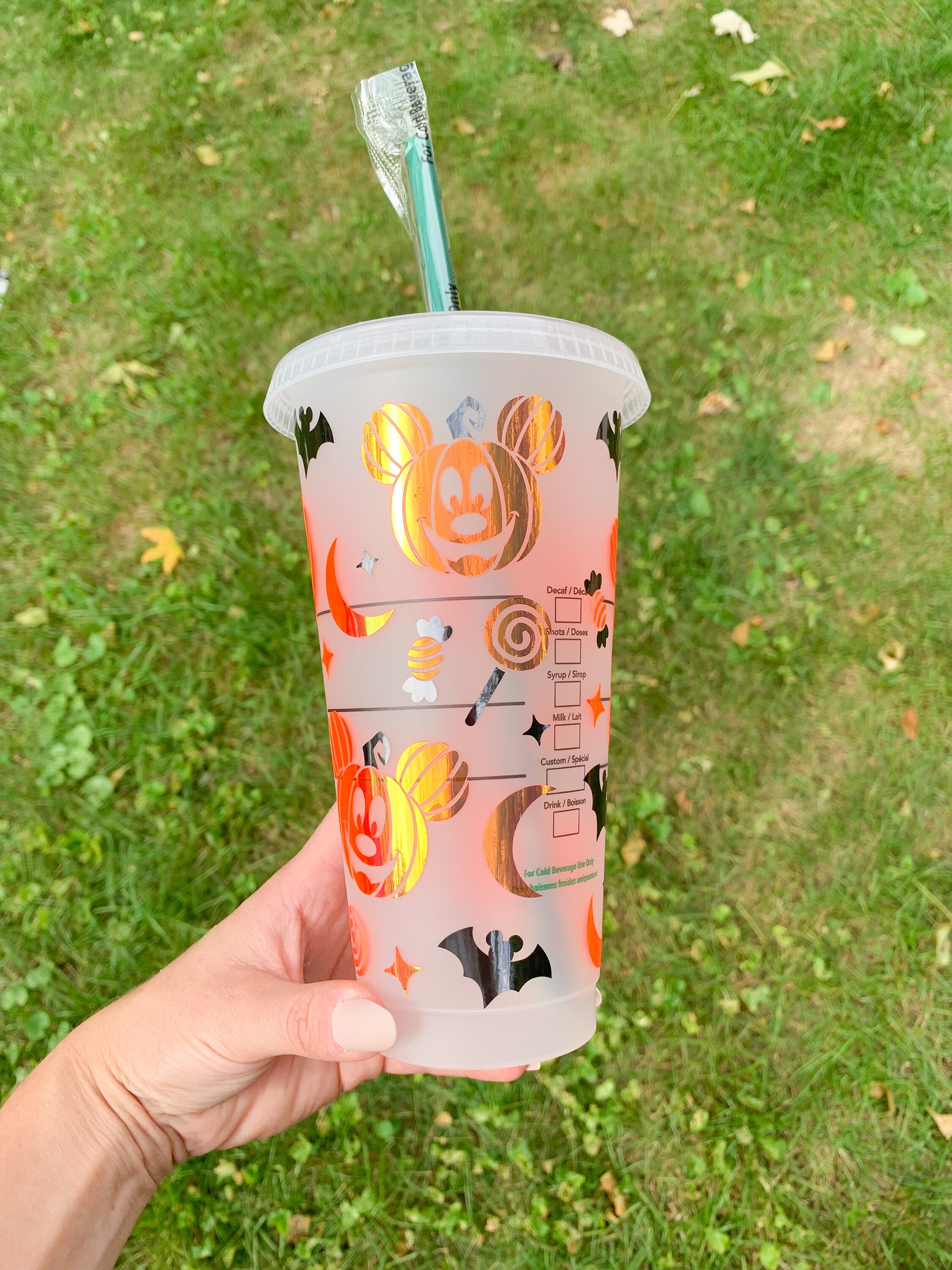 Mickey Halloween Starbucks Cup Disney Halloween Tumbler Etsy