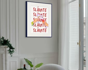 Sláinte Irish Quote Print | Home Irish Bar Decor (Digital Download)