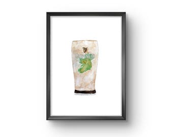 Guinness Pint Watercolor Print: Irish Pub Decor (Digital Download)