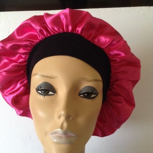 Bonnet, satin bonnet,adult sleep bonnet,large Bonnet,shower bonnet,Red, Black, Pink, Blue, & Zebra