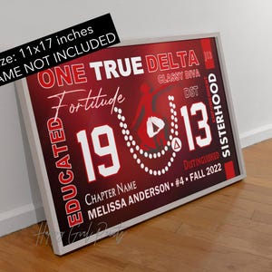 Delta Inspired Crossing Gift | Personalized Line Sister Print | Custom Sorority Wall Art | Probate Gift | 11x17 Name Chapter Print