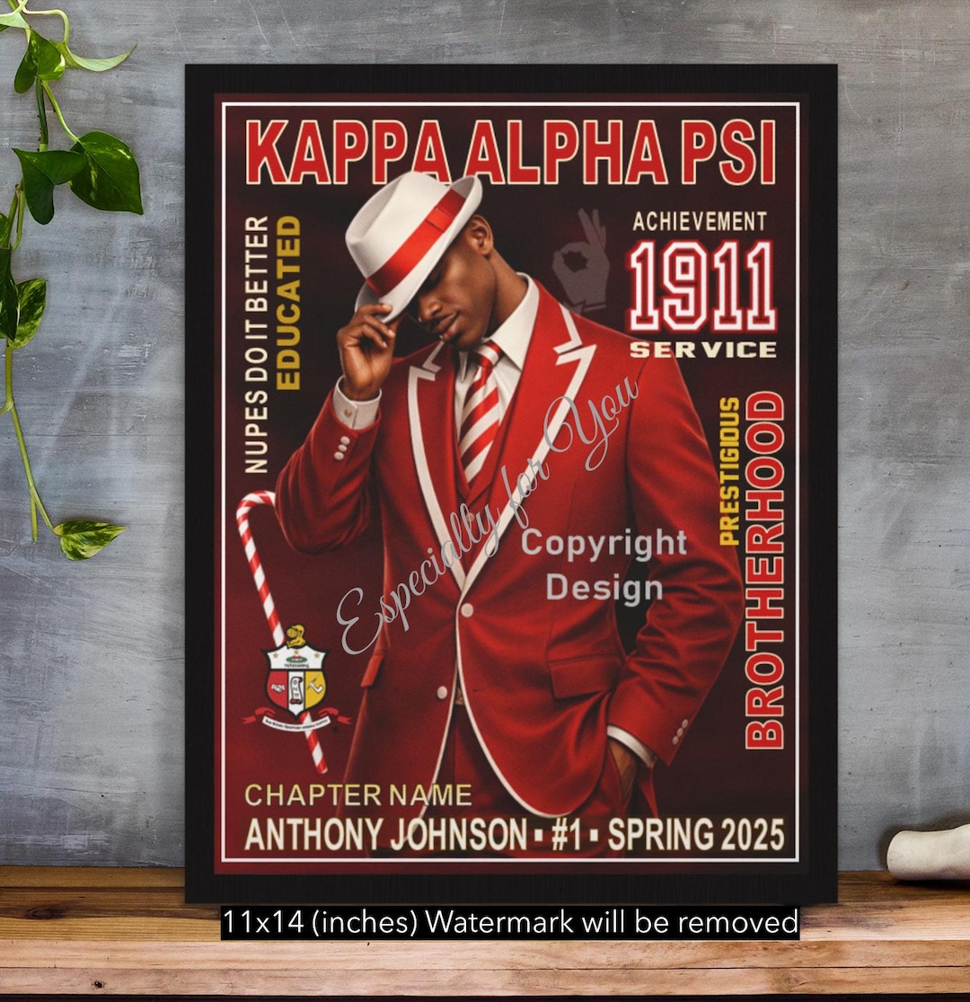 Kappa Signages Kappa Alpha Psi Door Sign, Crimson and Cream Wall Art (11x14 Inches) - Etsy