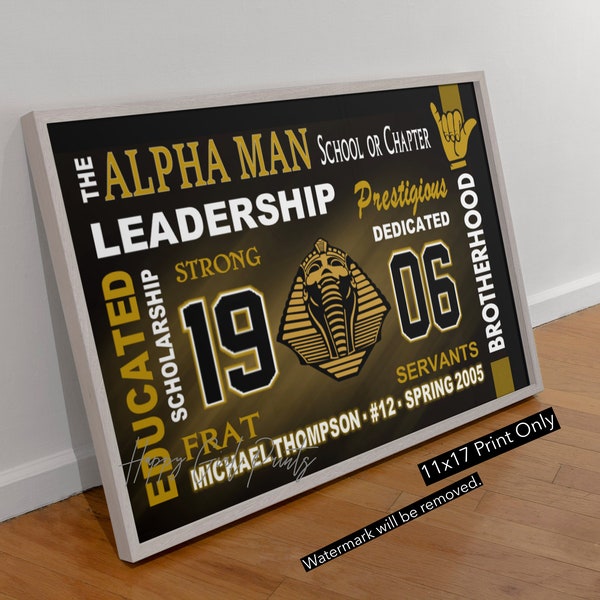 Personalized Alpha Phi Alpha Inspired Wall Art | Line Crossing |  1906 | Fraternity Gifts | Man Cave | Alpha Man Graduation Gifts.