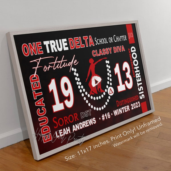 Personalized Line Crossing DST Delta Sigma Theta Inspired Wall Art