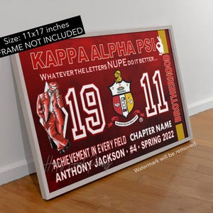 Kappa Alpha Psi Personalized Wall Art, Crimson and Cream Kappa Crossing Gifts, Kappa Man Cave