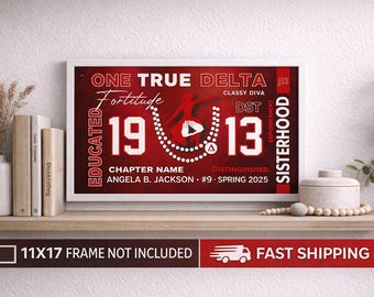 Personalized Delta Sigma DST Gift | Sisterhood Crossing Keepsake | Custom 11x17 Wall Art. Fast Shipping.