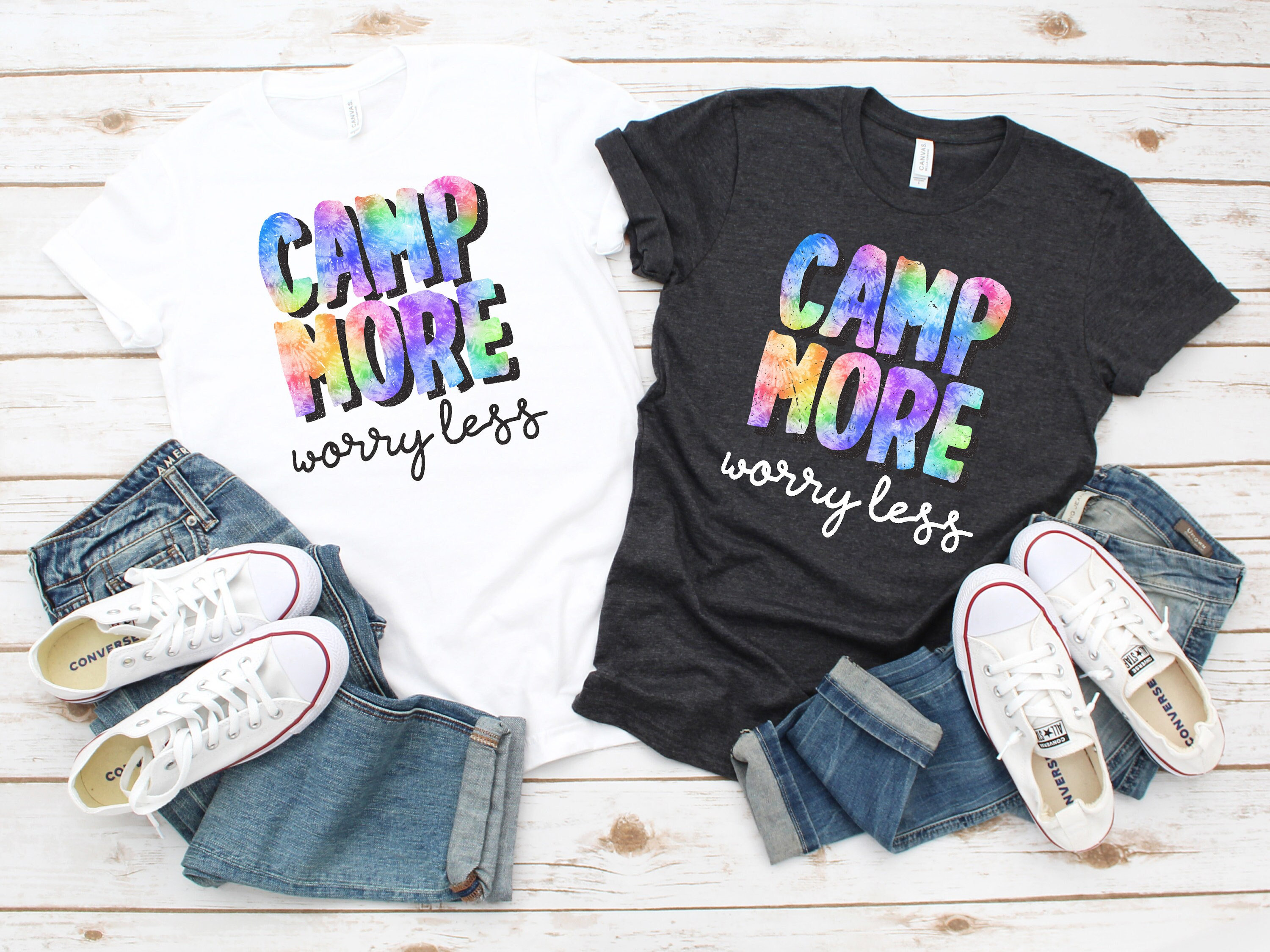 Camp More Worry Less Shirt Camping Shirt Camper Shirt Vacation Shirt Holiday Shirt Outdoors Shirt Nature Shirt Hiking Shirt Plus Size Up To 5xl