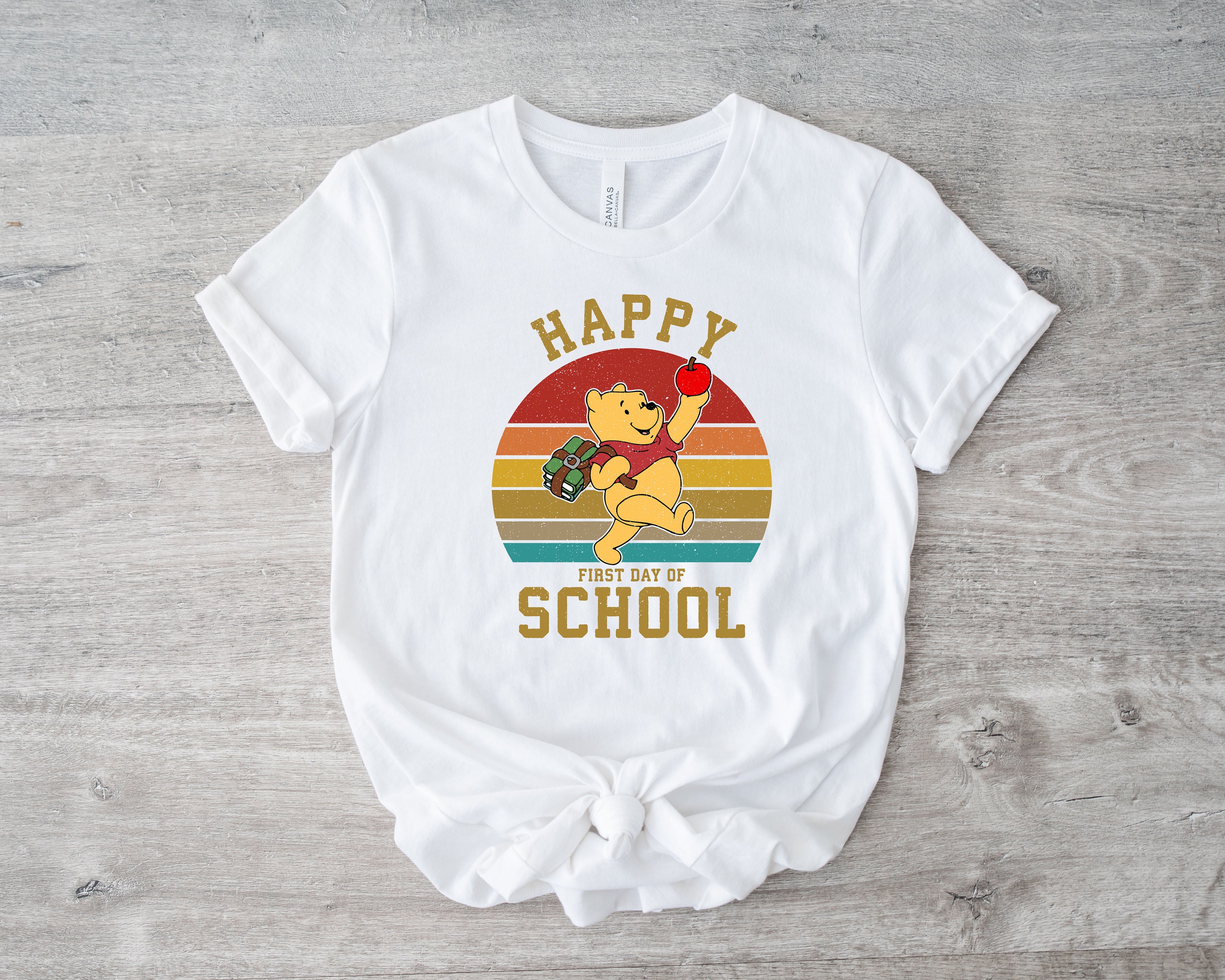 Happy First Day Of School Shirt Winnie Pooh Shirt Back To School Shirt Teacher Disney Shirt Elementary School Shirt Pre-k Shirt Full Size Up To 5xl