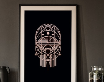 Digital Download – Sacred Geometry Wall Art | Cosmic Healing Print with Crop Circle Energy | Mystical Printable Decor by Reclaimed Heritage