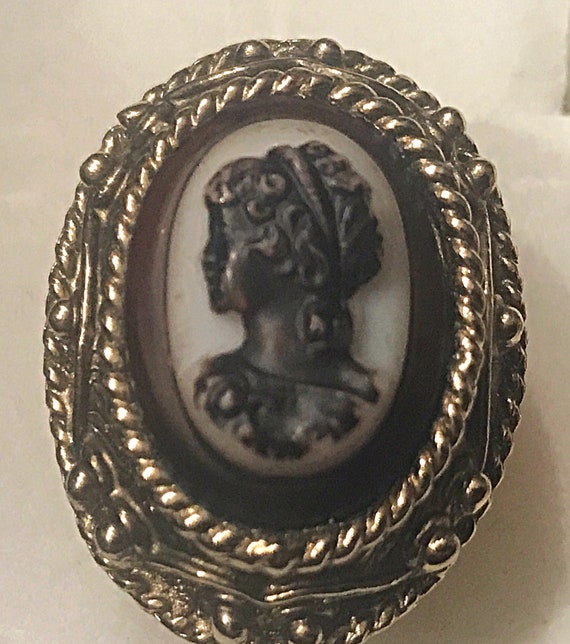 Vintage Dante Museum Black Cameo Cufflinks - image 1