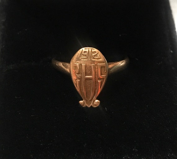 Antique Edwardian 10k class ring - image 1